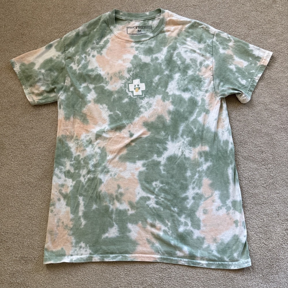 Pink Dolphin Green Tie Dye T-Shirt Mens M‎ The Promo Short Sleeve